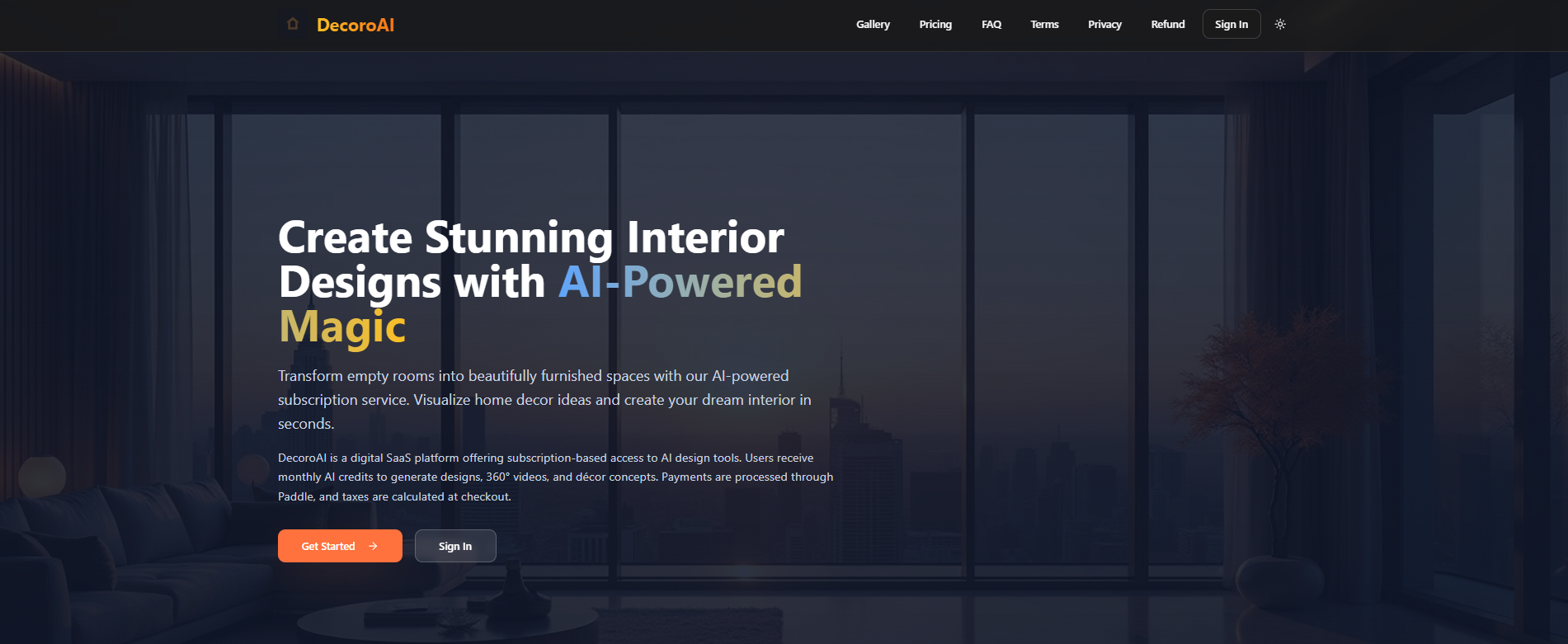 DecoroAI - AI-Powered Interior Design & Room Makeover Generator